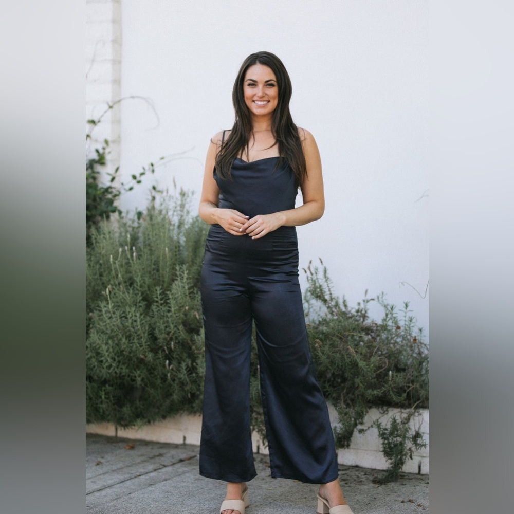 NWT Nellie Cowl Neck Jumpsuit in Navy - Size M